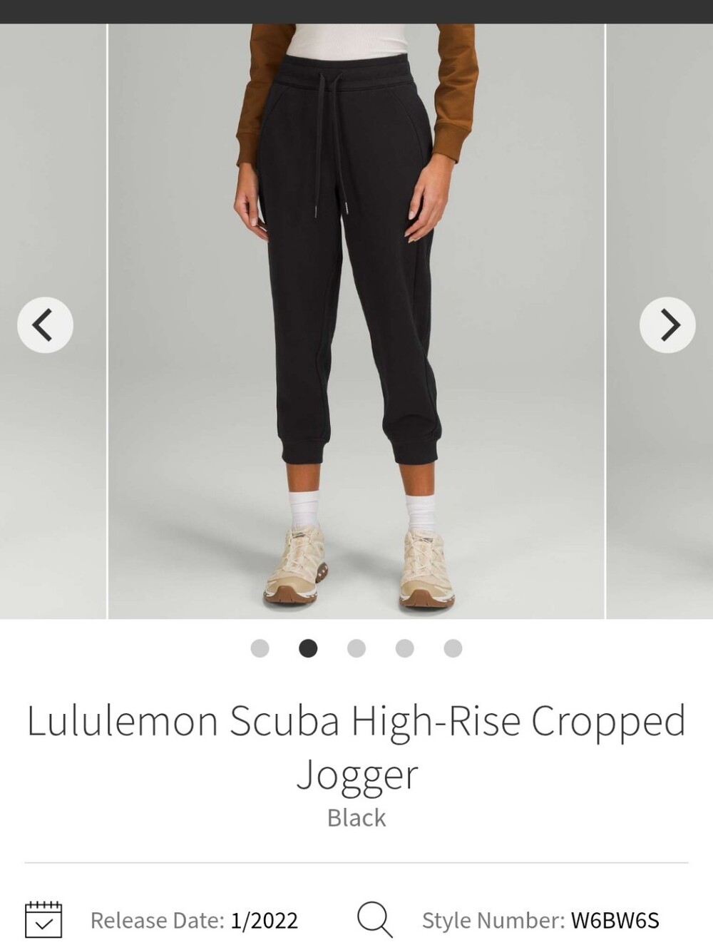 lululemon athletica Black High-Rise Scuba  Cropped Joggers Sz 12